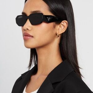 Prada Sleek Black Geometric Sunglasses